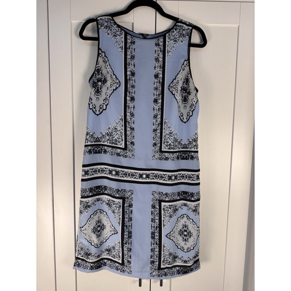 Philosophy Republic Clothing Sleeveless Blue Print Dress Size 6 Office Cocktail